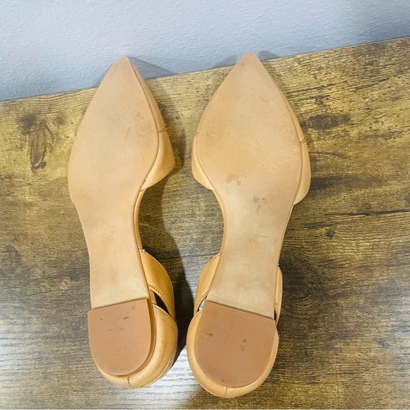 Madewell Tan Leather Pointed Toe Ballet Flats Womens Size 6.5 - Picture 9 of 13